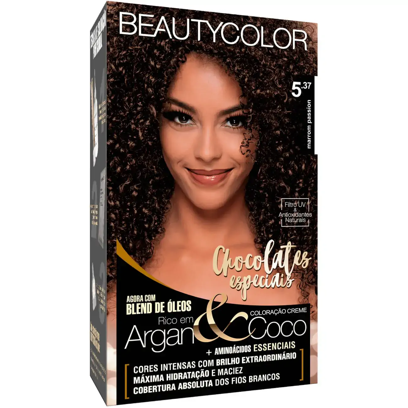 Tintura Permanente Beauty Color 50g 5.37 Marrom Passion Unit