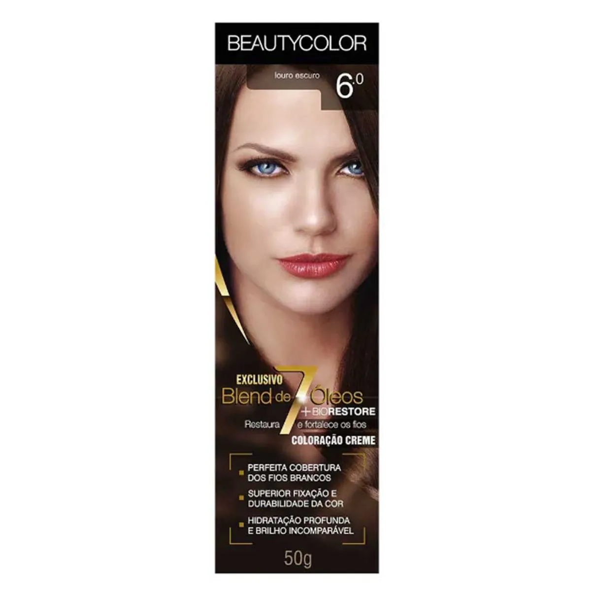 Tintura Permanente Beauty Color 50g 6.0 Louro Escuro Unit