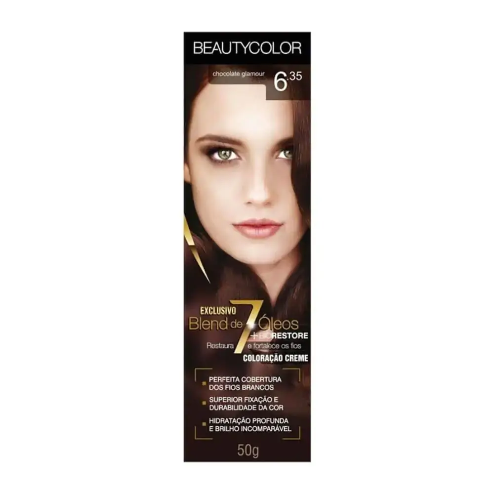 Tintura Permanente Beauty Color 50g 6.35 Chocolate Glamour Unit