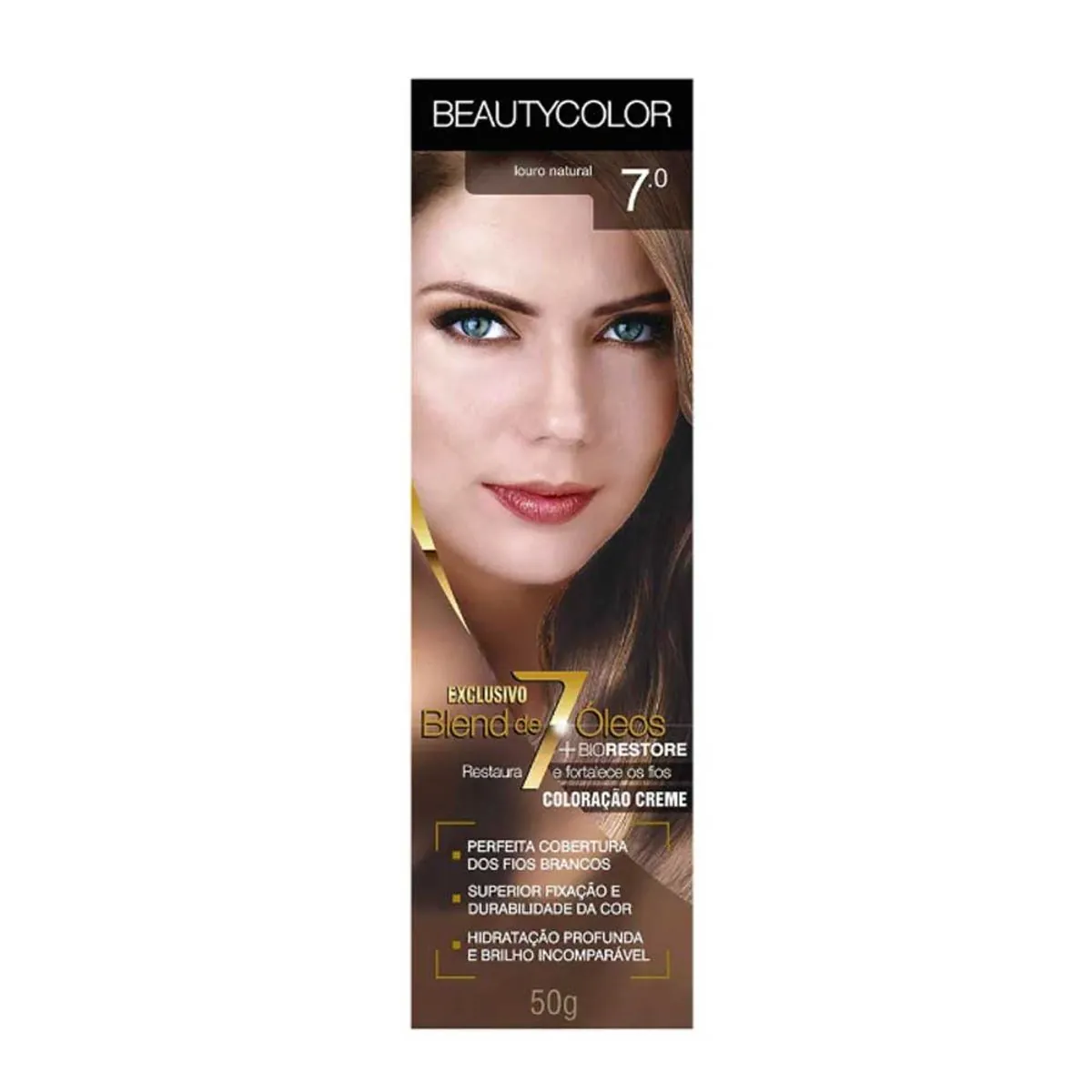 Tintura Permanente Beauty Color 50g 7.0 Louro Natural Unit