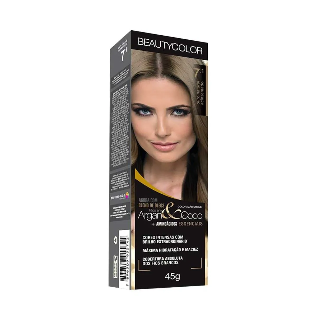 Tintura Permanente Beauty Color 50g 7.1 Louro Natural Acinzentado Unit