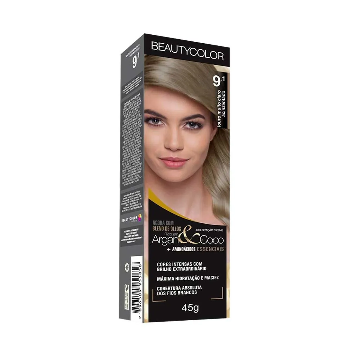Tintura Permanente Beauty Color 50g 9.1 Louro Muito Claro Acinzentado Unit