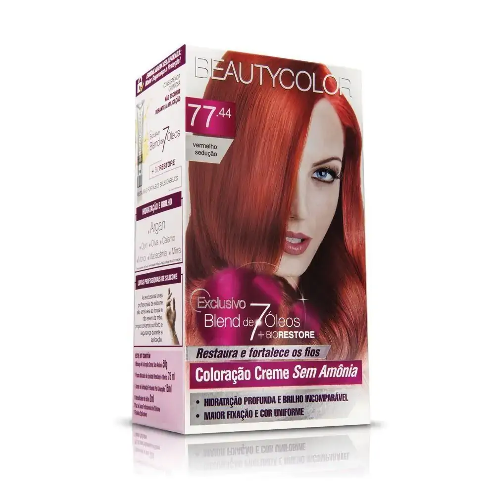Beauty Color Creme Tonalizante N 77 44 Vermelho Seducao
