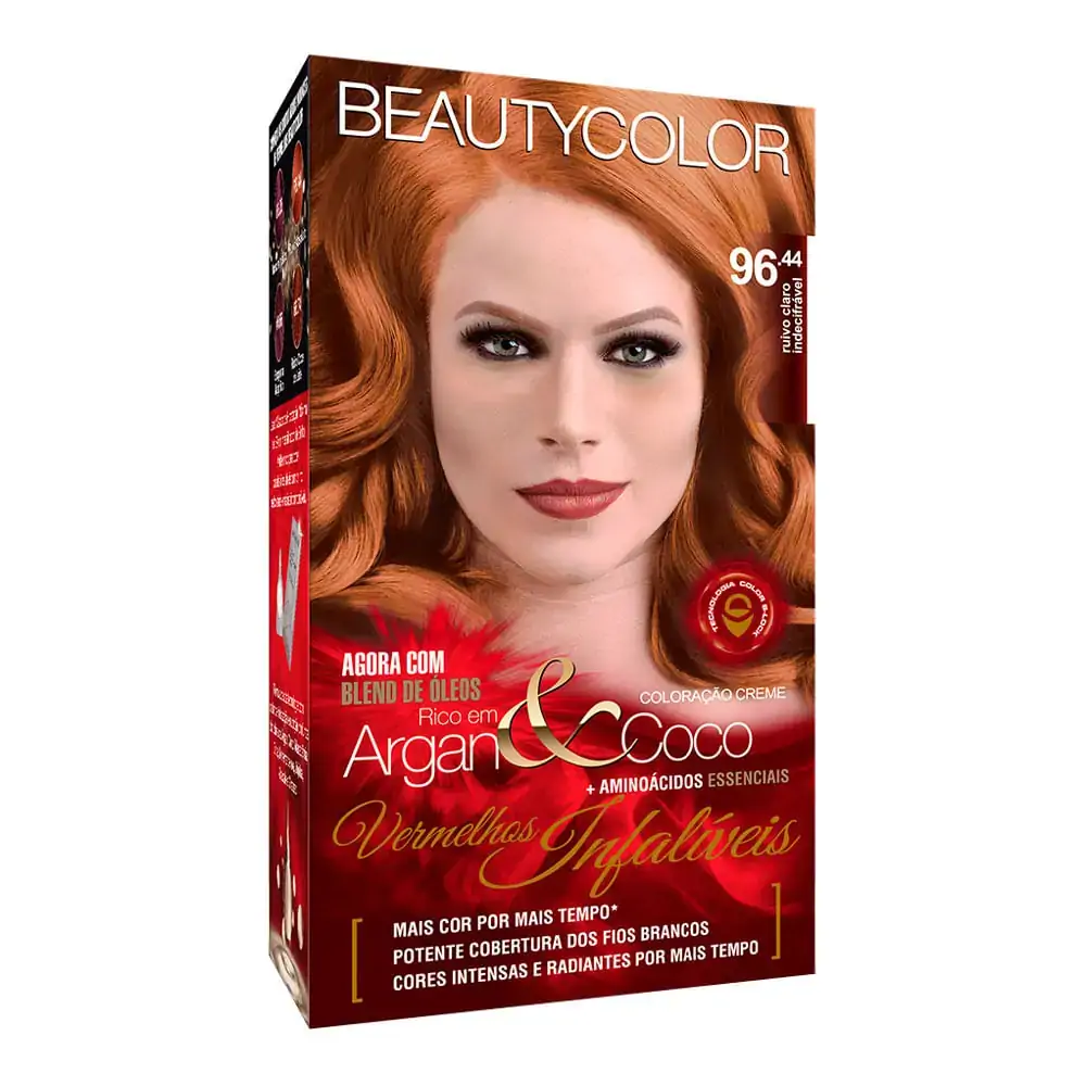 Coloracao Individual Permanente Beauty Color 96.44 Ruivo Claro Indecifravel 1un
