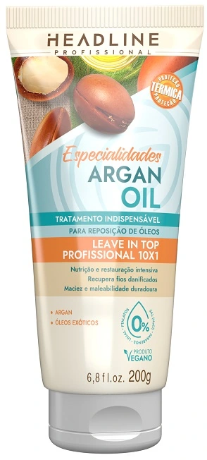 Leave In Headline 200g Argan Oil Top Profissional 10x1 Especialidades