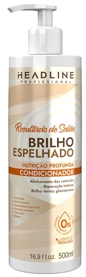 Cond Headline 500ml Brilho Espelhado Resultado De Salao