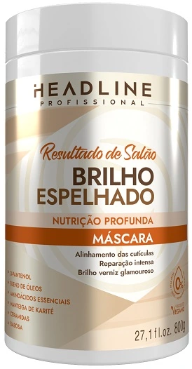 Masc Cap Headline 800g Brilho Espelhado Resultado De Salão