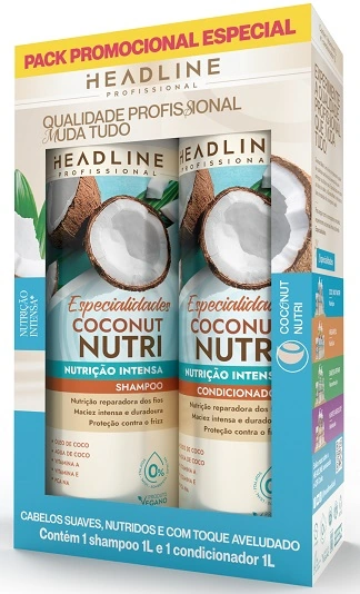 Kit Headline Sh Cond 1l Coconut Nutri Especialidades