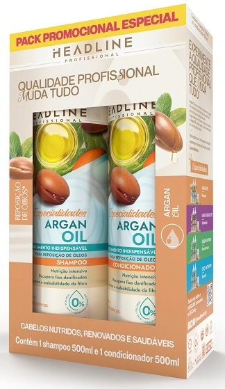 Kit Headline Sh Cond 500ml Argan Oil Especialidades