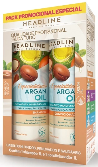 Kit Headline Sh Cond 1l Argan Oil Especialidades