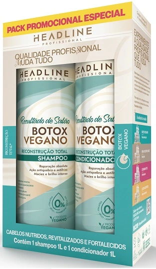 Kit Headline Sh Cond 1l Botox Vegano Resultado De Salao