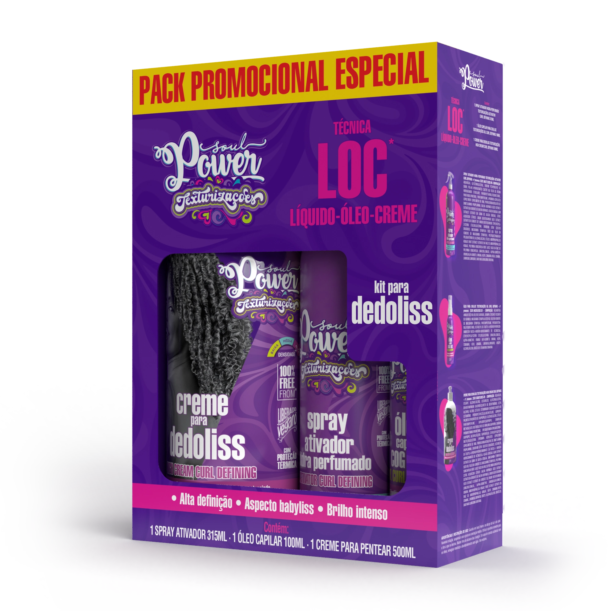 Kit Soul Power Cr Pent Oleo Spray Dedoliss High Tec
