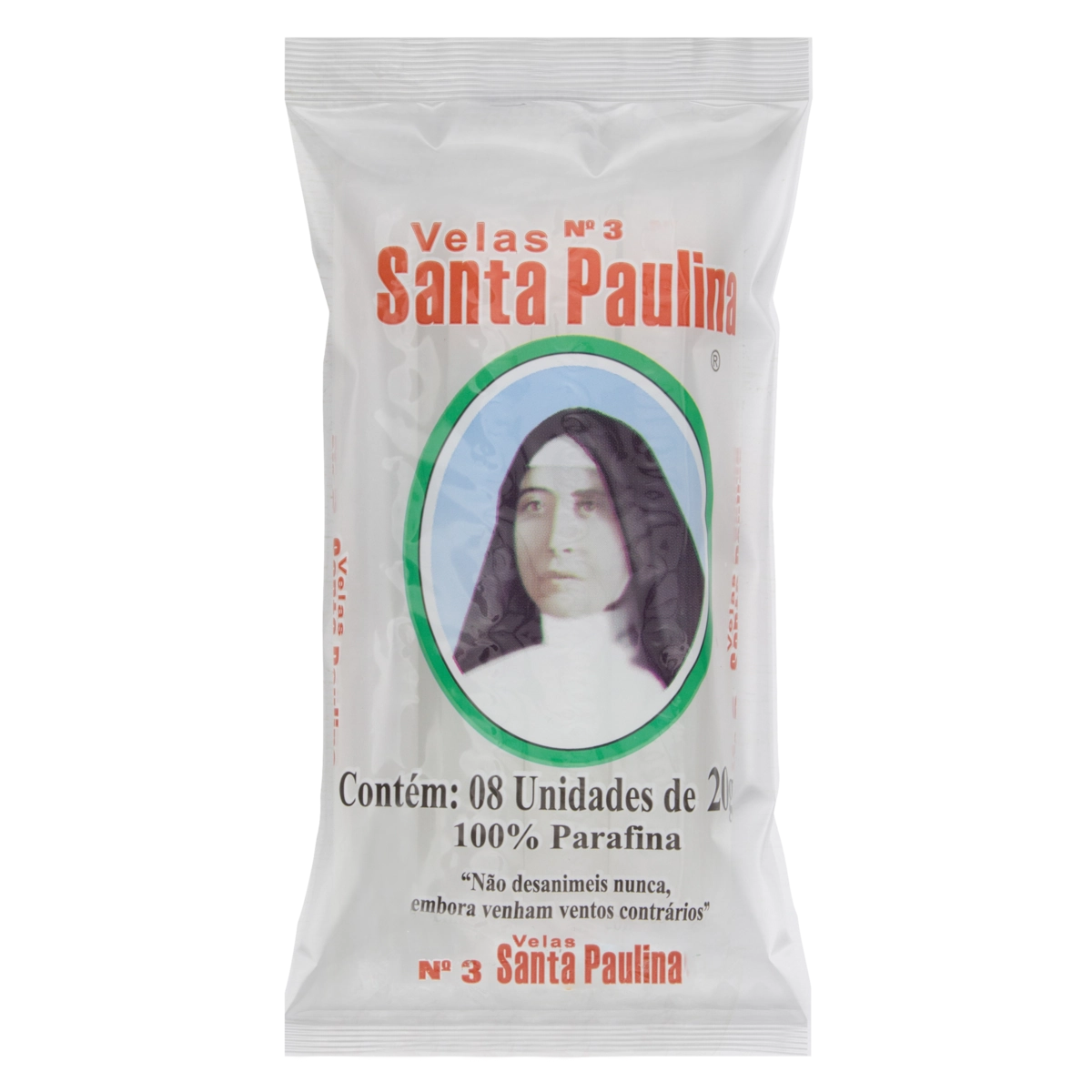 Vela Comum Velas Santa Paulina N 3 Pacote 160g 8 Unidades