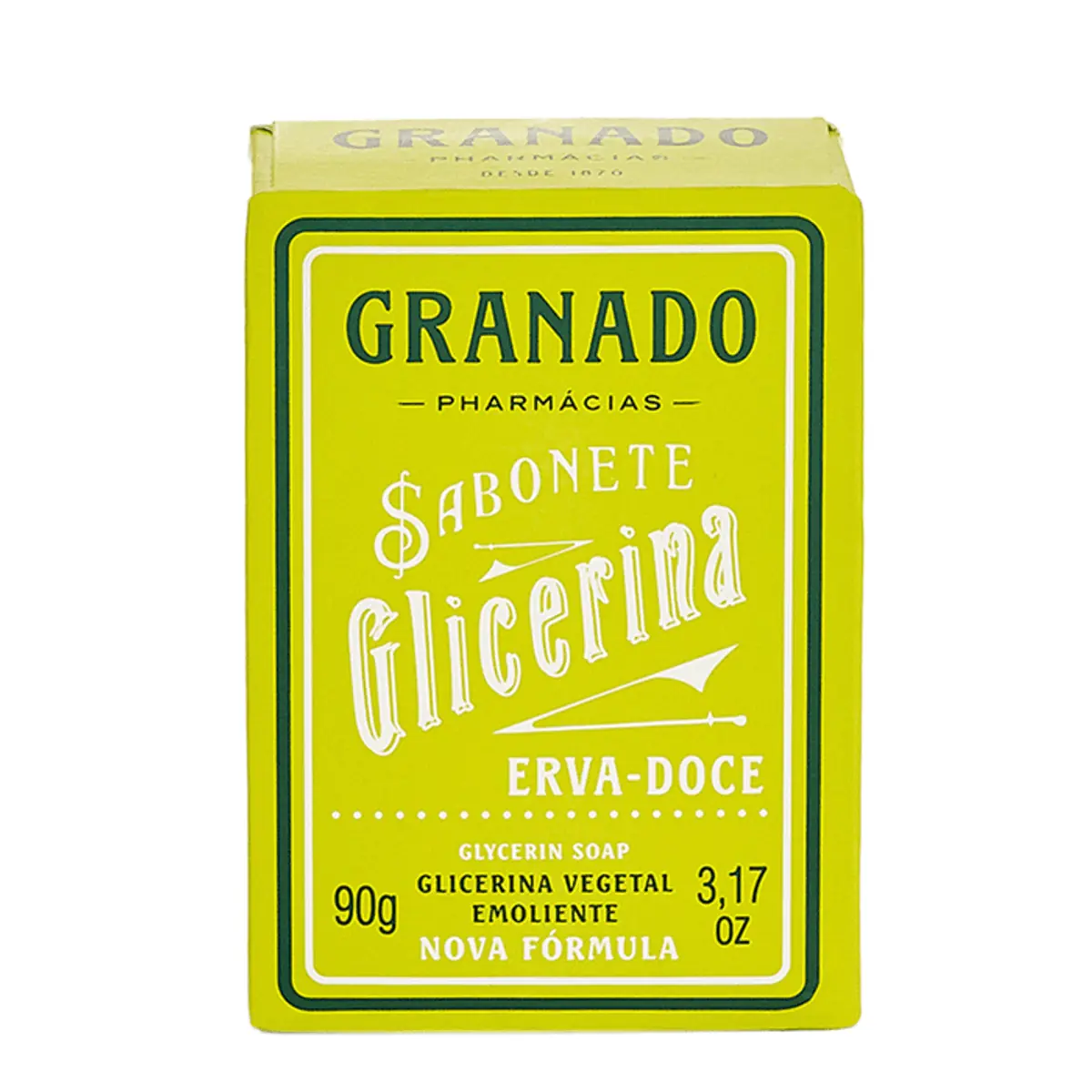 Sabonete Barra De Glicerina Erva Doce Granado Caixa 90g