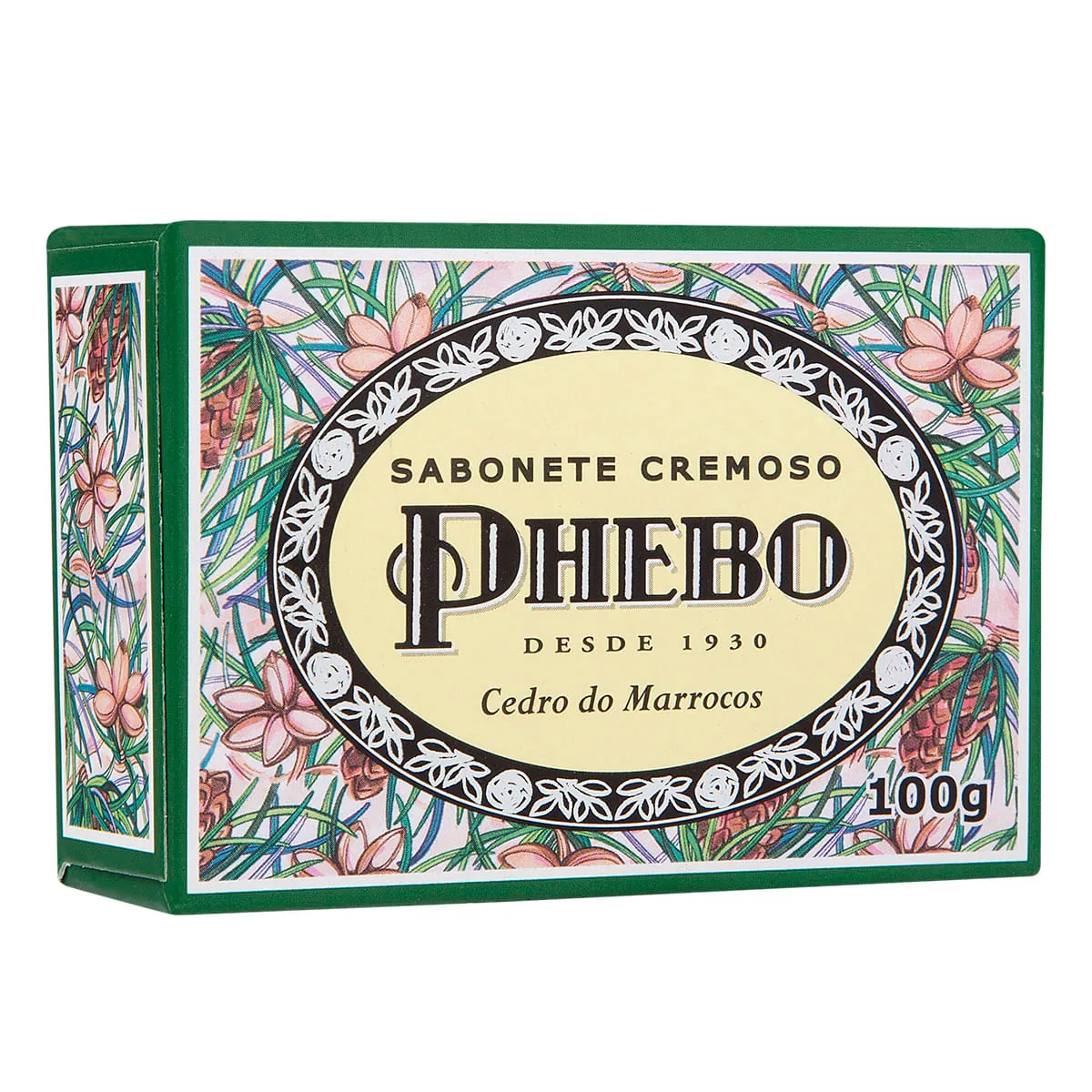 Sabonete Barra Cremoso Cedro Do Marrocos Phebo Caixa 100g