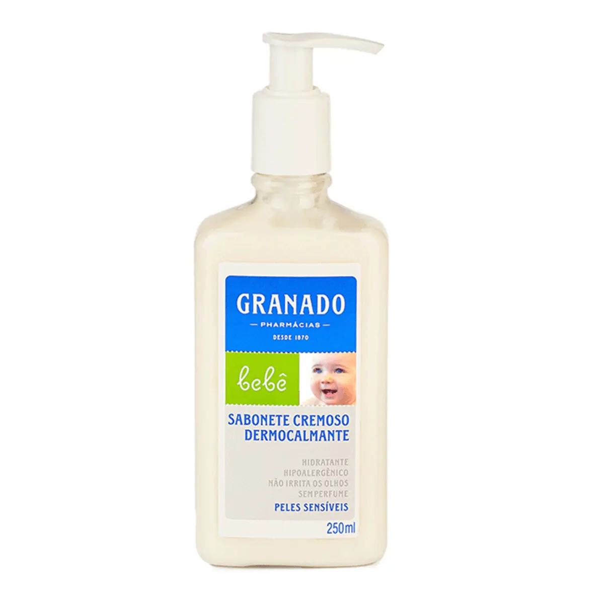Sabonete Líquido Cremoso Dermocalmante Sem Perfume Granado Bebê Frasco 250ml