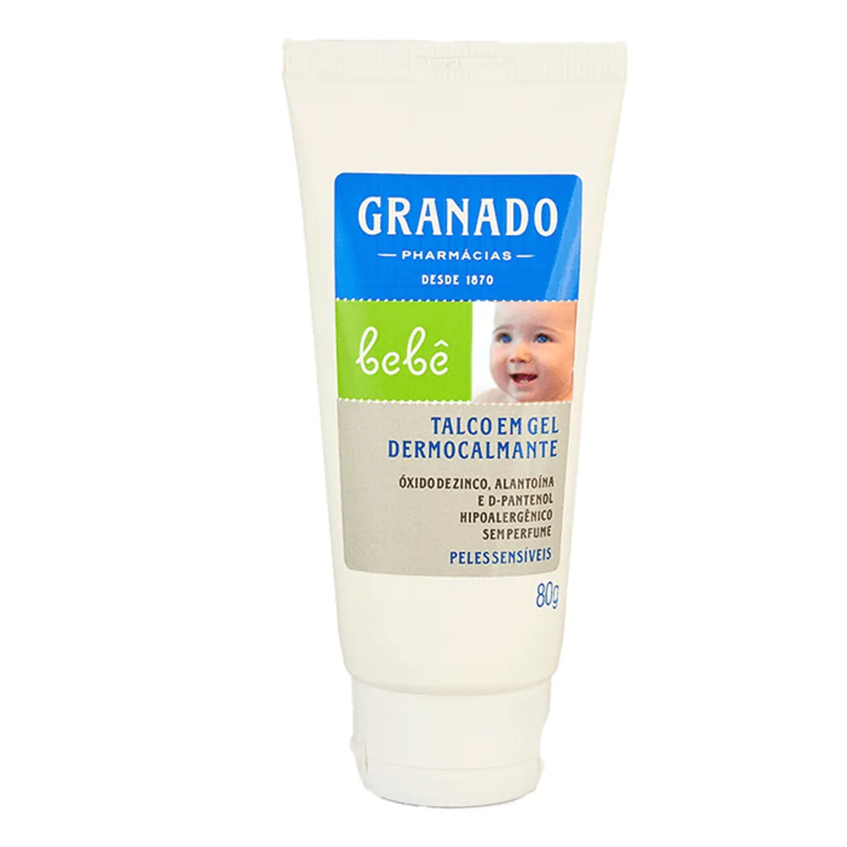Talco Gel Dermocalmante Sem Perfume Granado Bebê Bisnaga 80g
