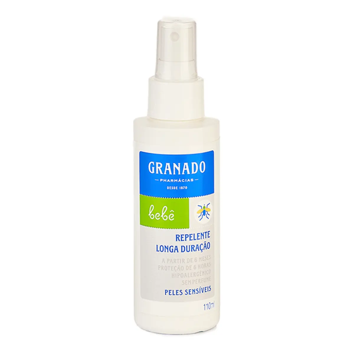 Repelente Sem Perfume Granado Longa Duração Bebê Frasco 110ml Spray