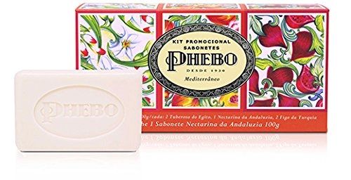 Linha Mediterraneo Phebo Kit Sabonetes Cremosos 2 Tuberosa Do Egito, 2 Nectarina Da Andaluzia, 2 Fig