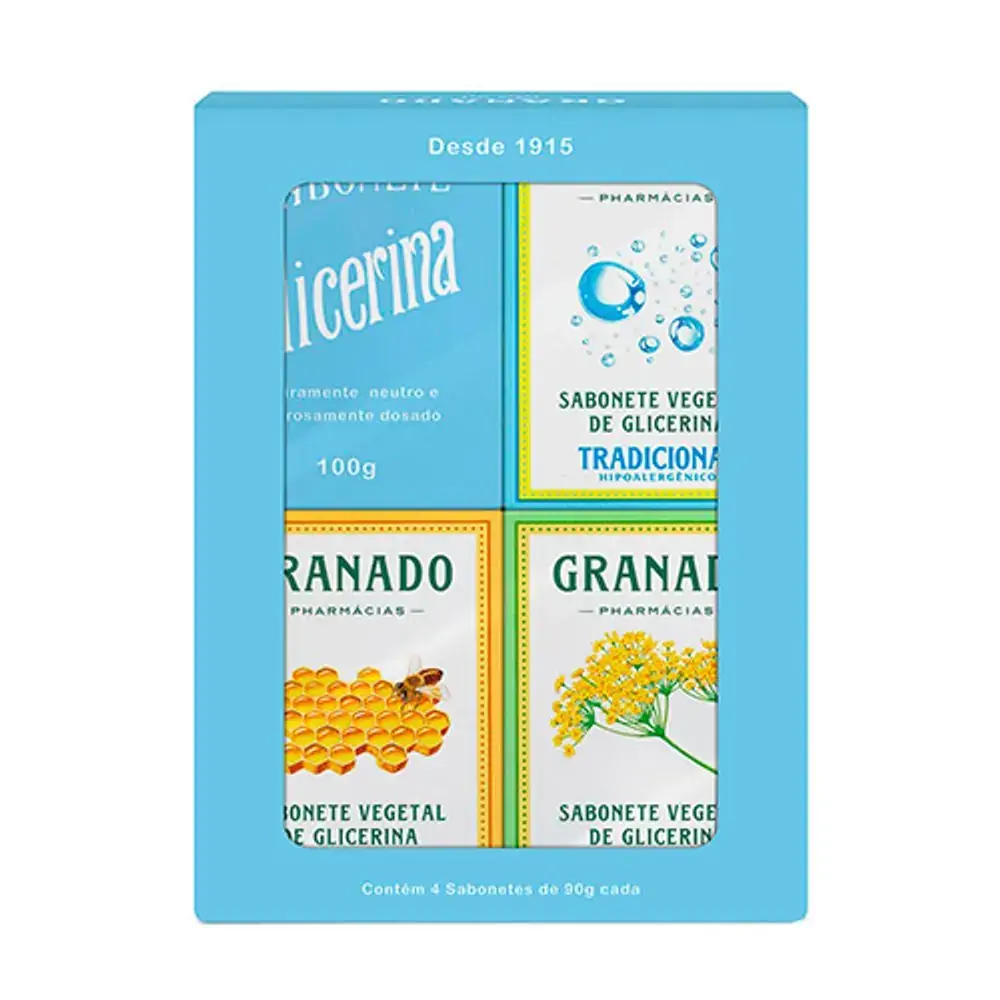 Kit Sab.granado 90g Glicerina Tradicional C/4 Resgate 10 Desc.