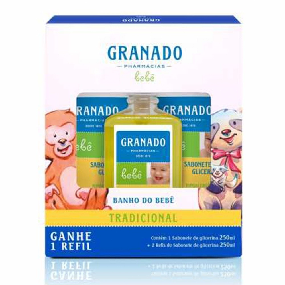 Kit Sab.liq.granado 250ml Tradicional Bebe 2 Refil Gts 2°un
