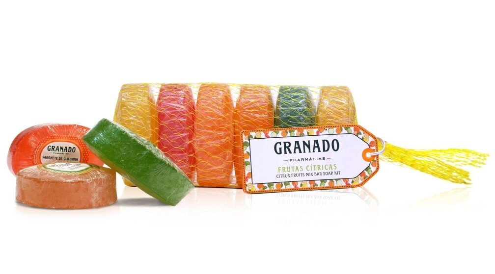 Kit Sabonete Barra De Glicerina Lima Tangerina Pomelo Laranja Limão Bergamota Granado Frutas Cítrica