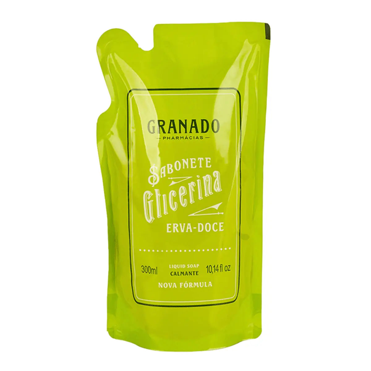 Sabonete Líquido Erva Doce Granado Glicerina Sachê 300ml Refil