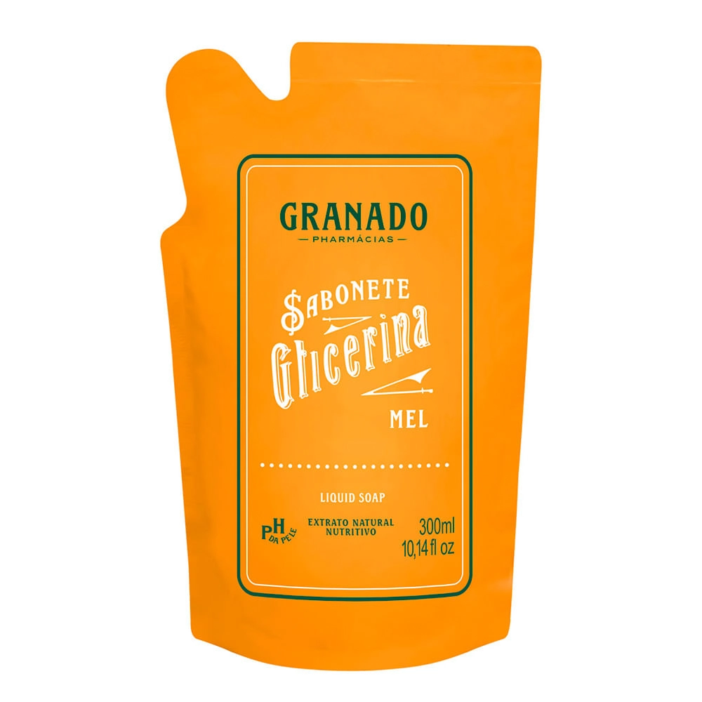 Sabonete Líquido De Glicerina Mel Granado Sachê 300ml Refil