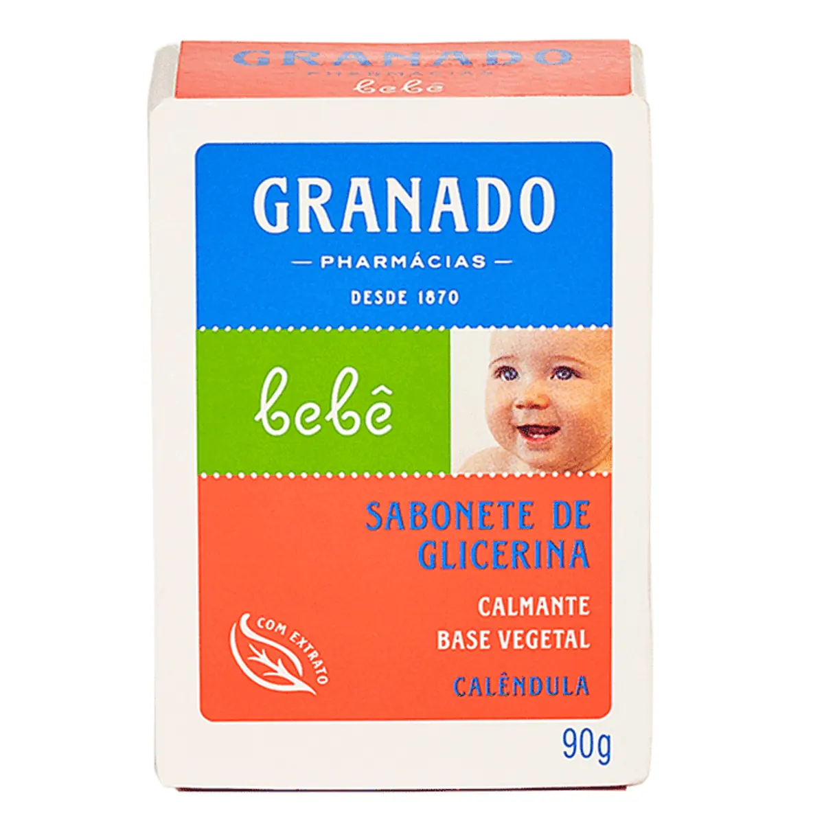 Sabonete Barra De Glicerina Calêndula Granado Bebê Caixa 90g