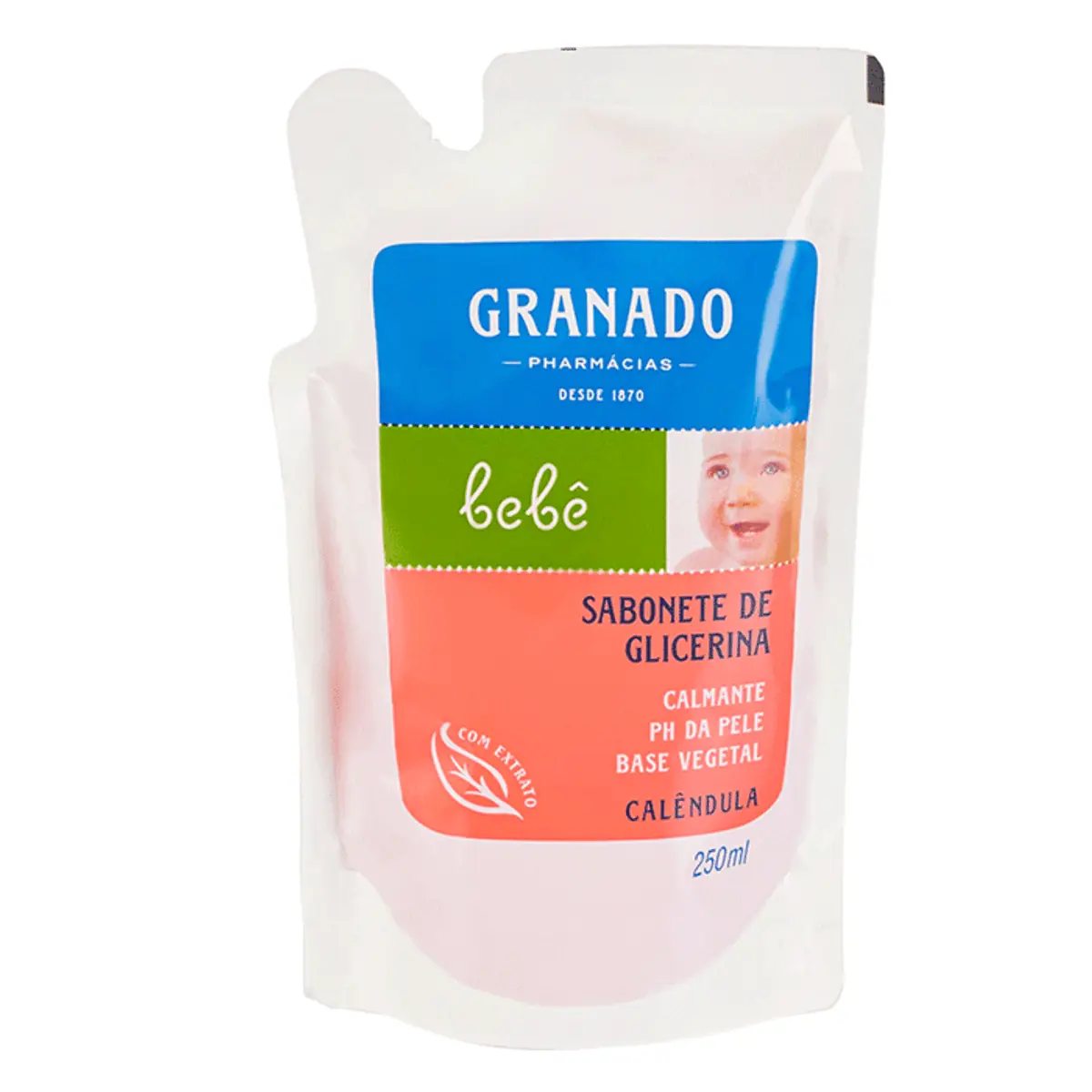 Sabonete Líquido De Glicerina Calêndula Granado Bebê Sachê 250ml Refil