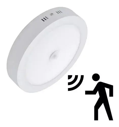 Plafon Sobrepor Sensor De Presença Led Redondo Bivolt 18w