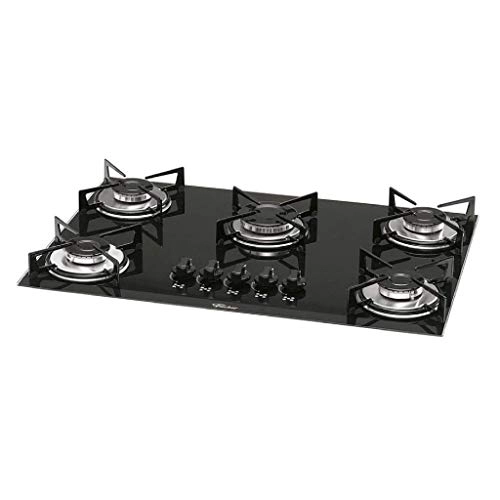 Cooktop Vidro Preto 5 Queimadores Fischer Clássicos Bivolt