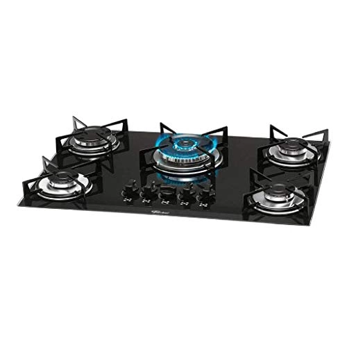 Cooktop Vidro Preto ébano 5 Queimadores Tc Fischer Clássicos Bivolt