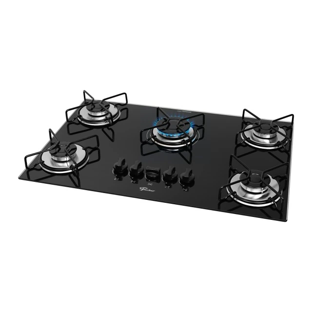 Cooktop Vidro Preto Superautomático 5 Queimadores Fischer Fit Line Bivolt