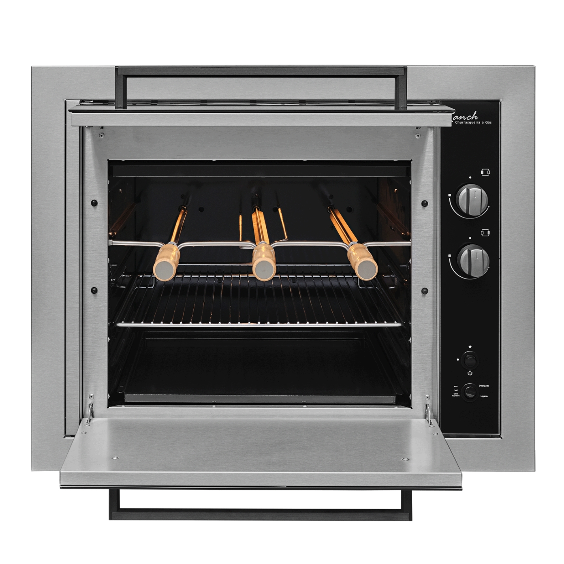 Churrasqueira de Embutir Gás 2 Queimadores Inox 60,3x75,2 cm 36170-103291 Fischer