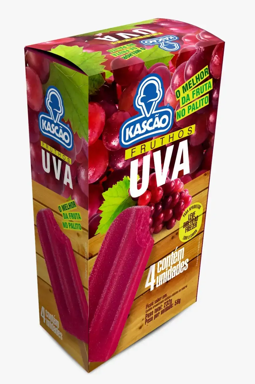 Pack Picolé Uva Kascão Fruthos Caixa 232g 4 Unidades