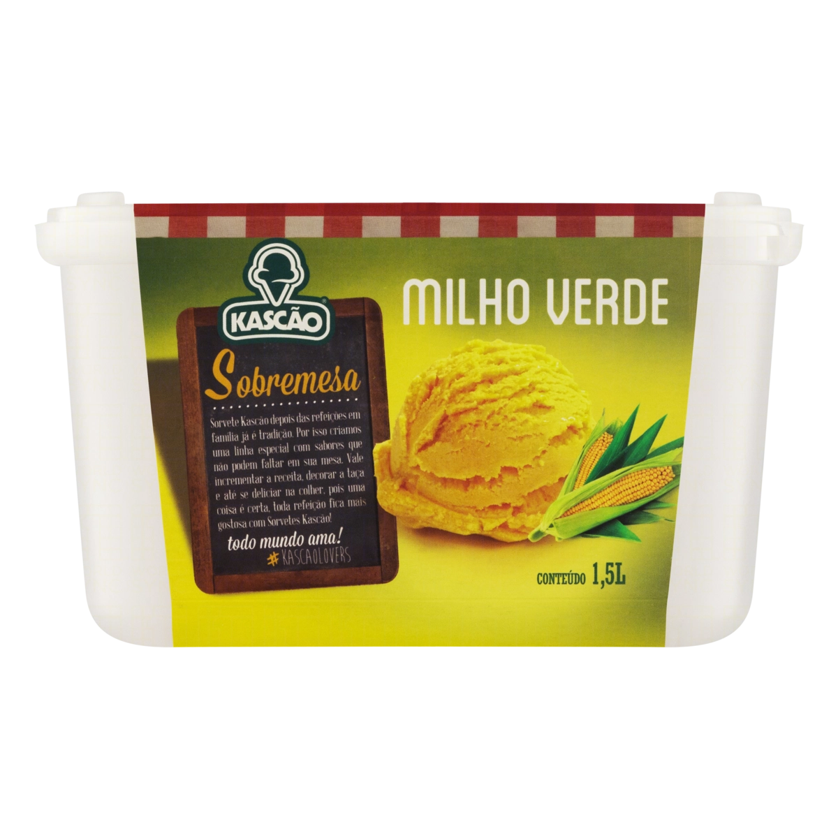 Sorvete de Milho Verde KASCÃO 1,5 Litros
