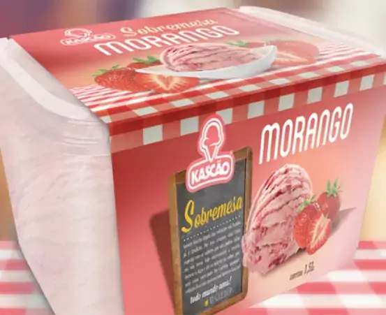 Sorvete Kascao 3,6l Morango