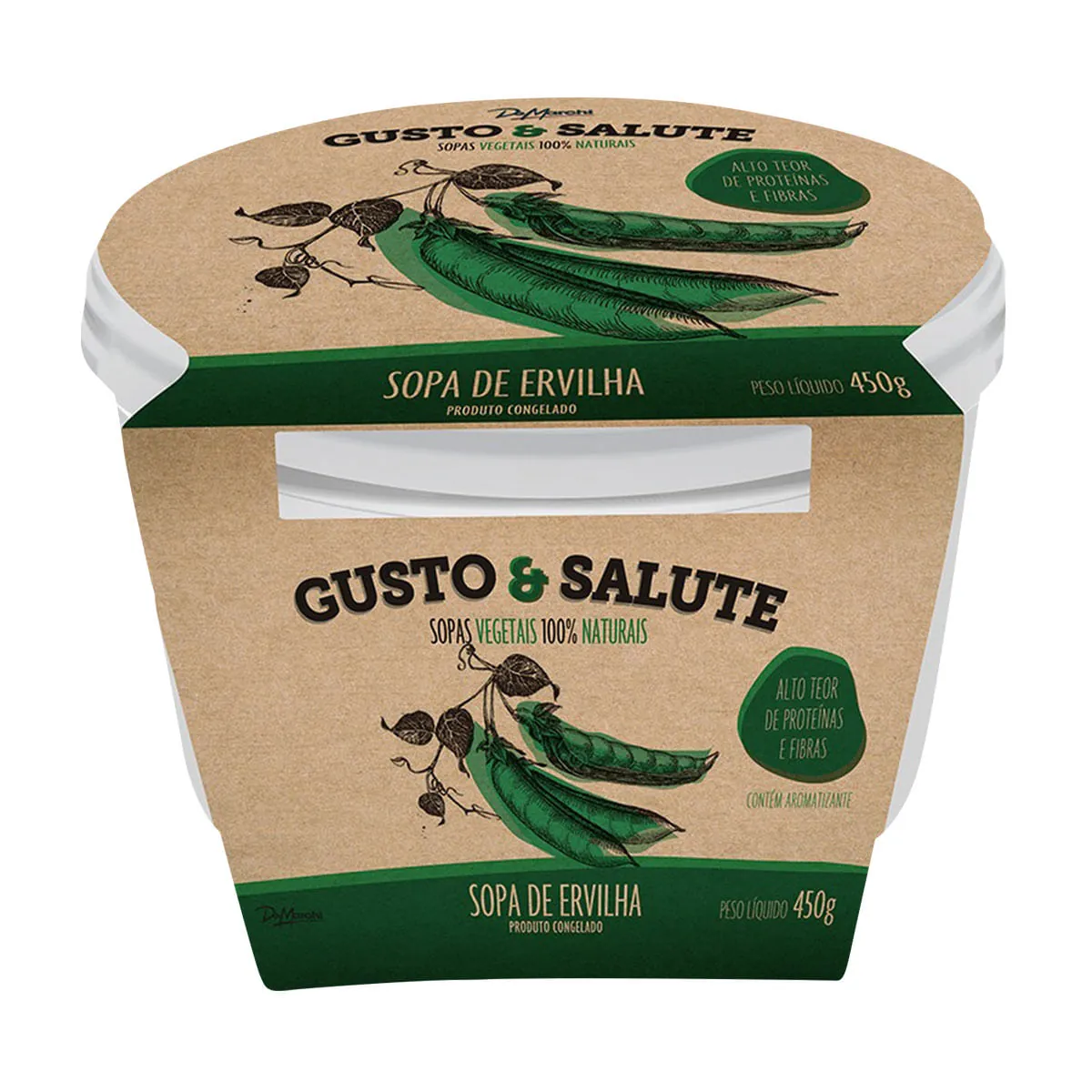 Sopa Congelada Ervilha De Marchi Gusto Salute Pote 450g