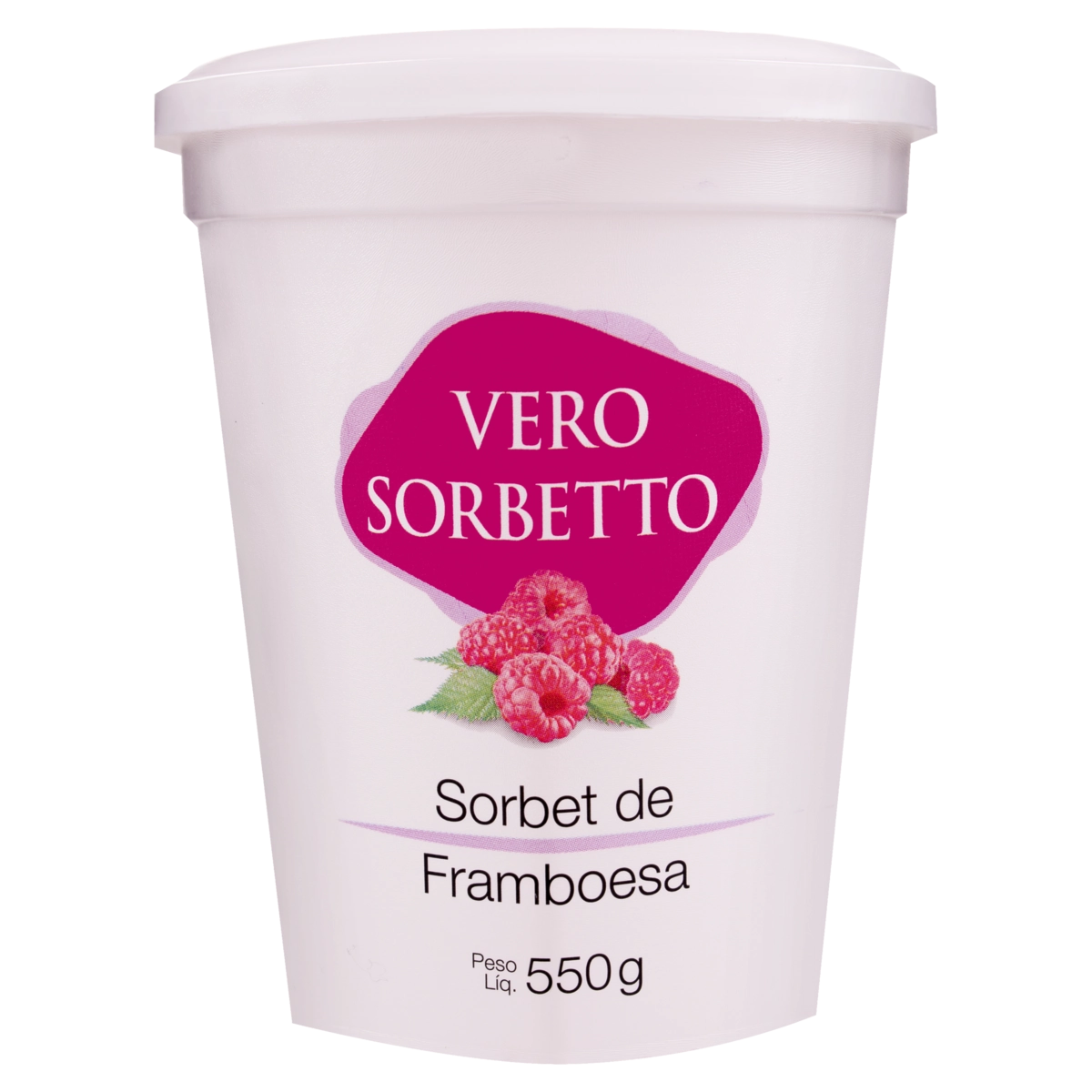 Sorbet Framboesa Vero Sorbetto Pote 550g