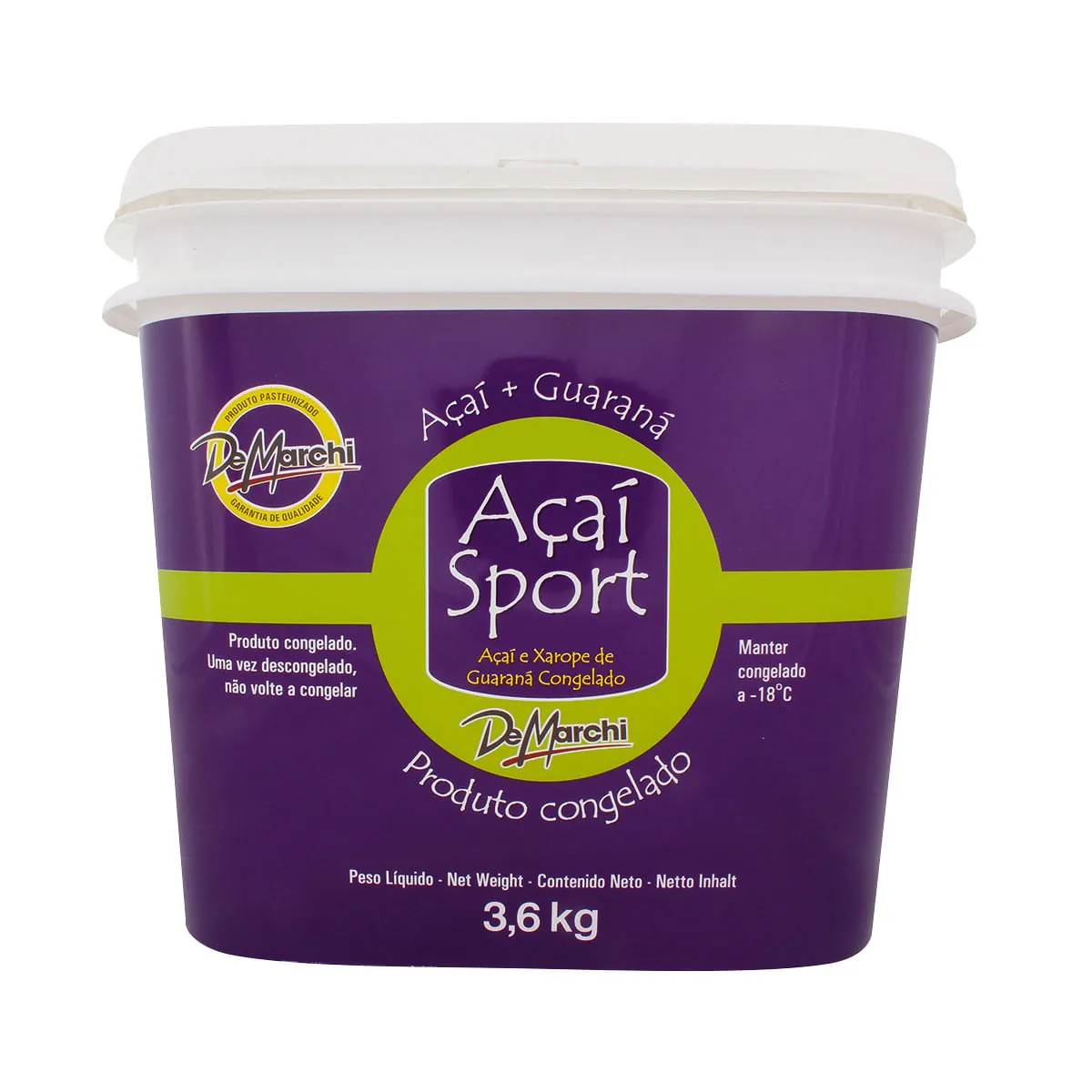 Açaí Com Guaraná De Marchi Sport Pote 3,6kg