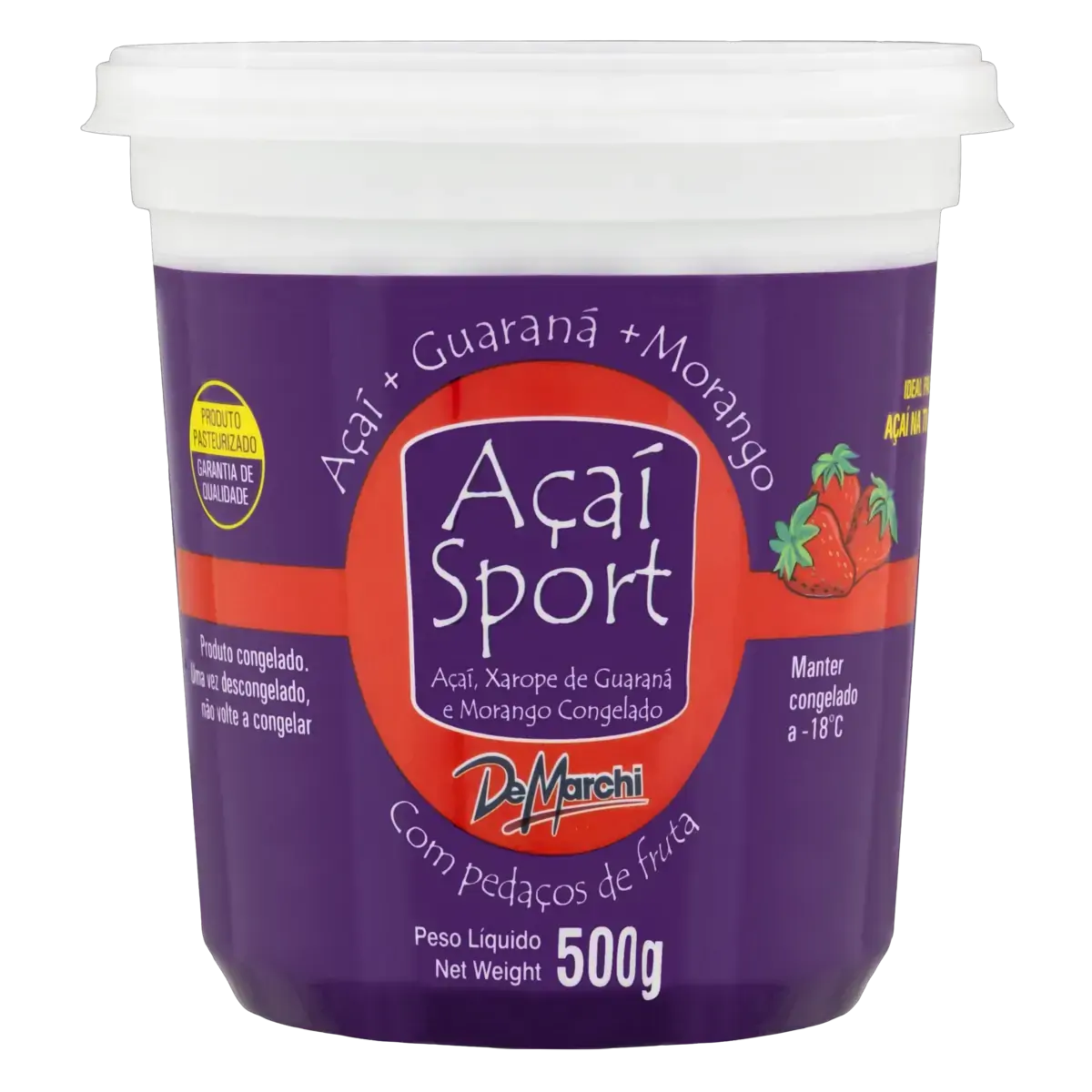 Açaí Com Guaraná E Morango De Marchi Sport Pote 500g