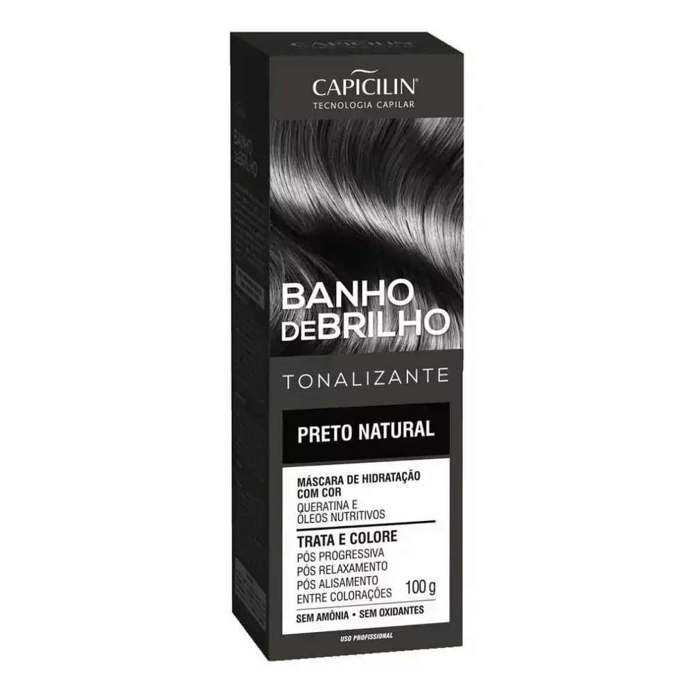 Tonalizante Capicilin Banho de Brilho Preto Natural 100g