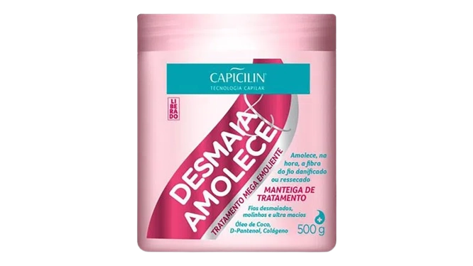 Manteiga Capilar Capicilin Desmaia e Amolece Tratamento Mega Emoliente 500g