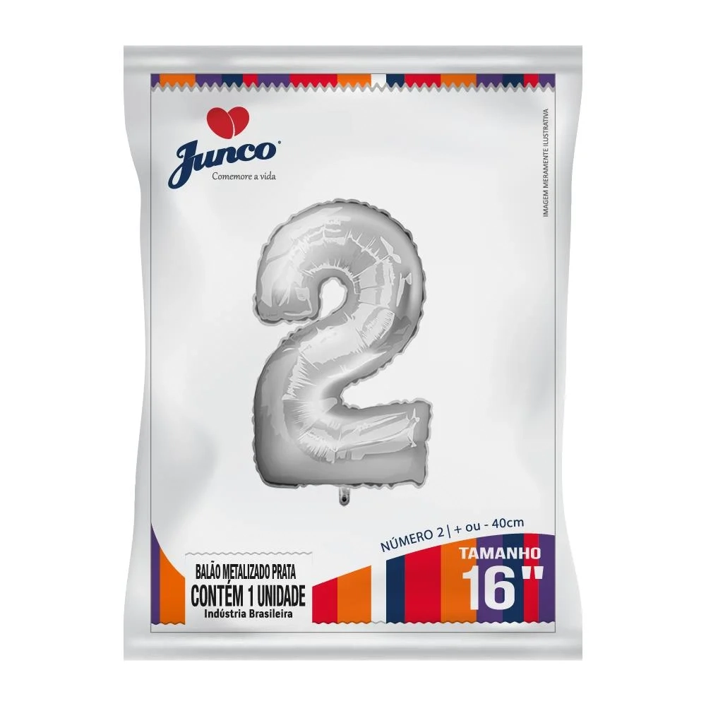 Balao Junco Metalizado Prata 40cm N.2 1un