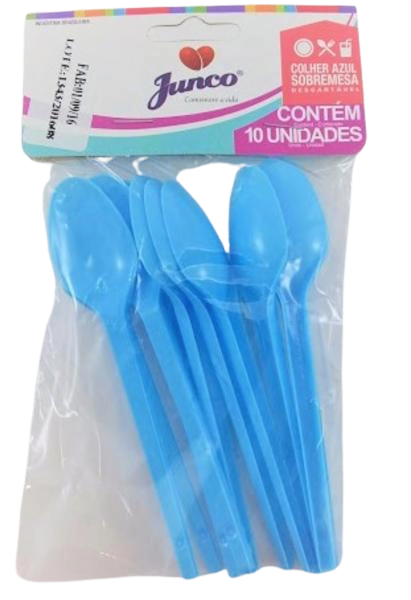 Colher De Plástico Azul Com 10 Unidades Regina Festas