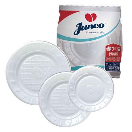 Prato Desc Plast Junco 15,0cm C/10 Bco