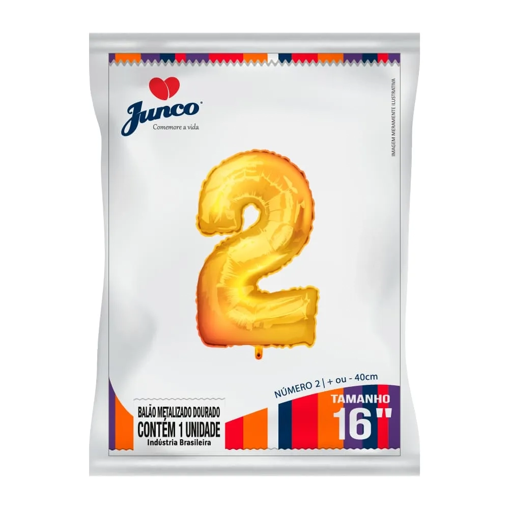Balao Junco Metalizado Dourado 40cm N.2 1un