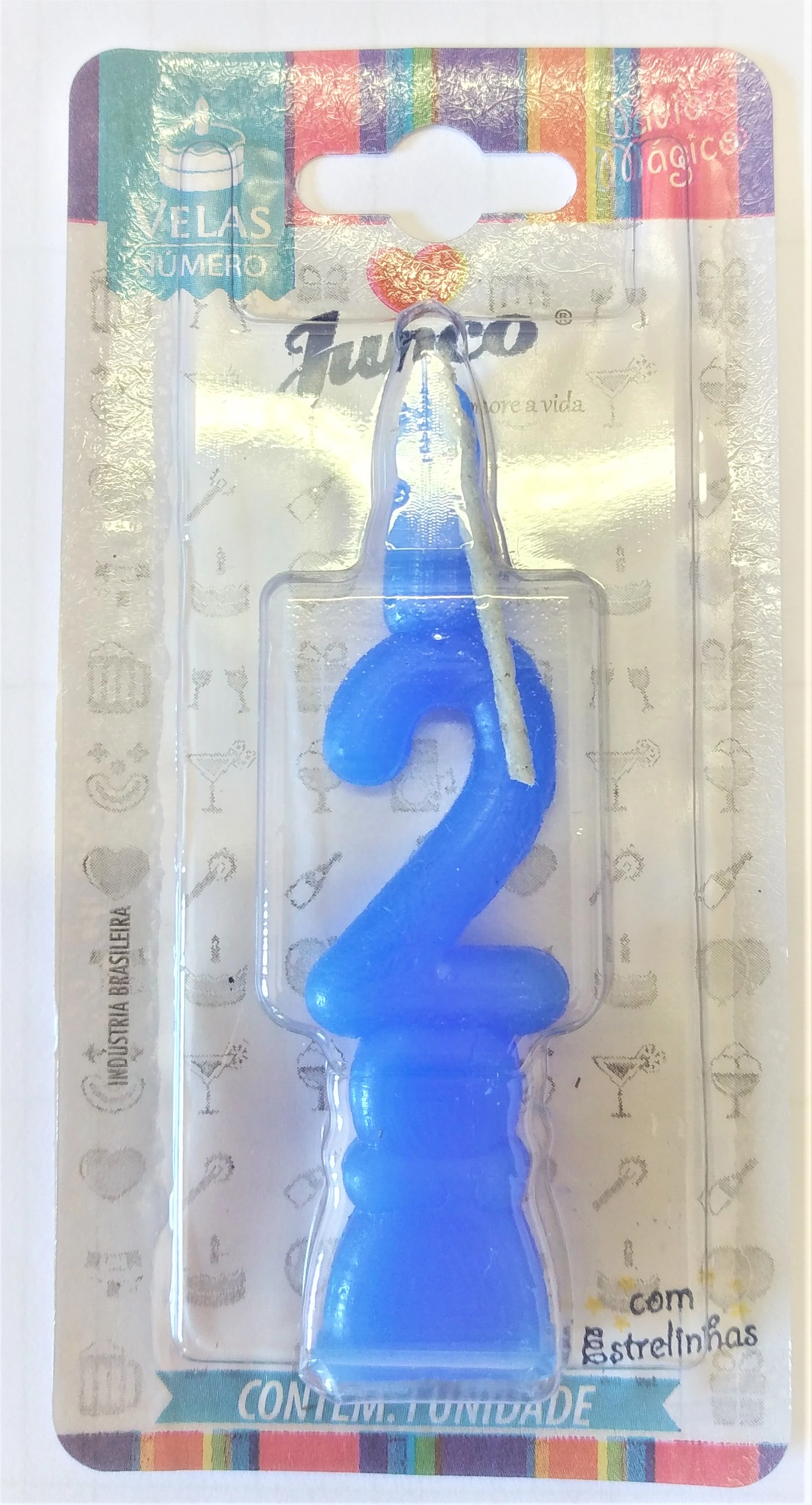 Vela Aniv N 2 Azul C/1 Junco