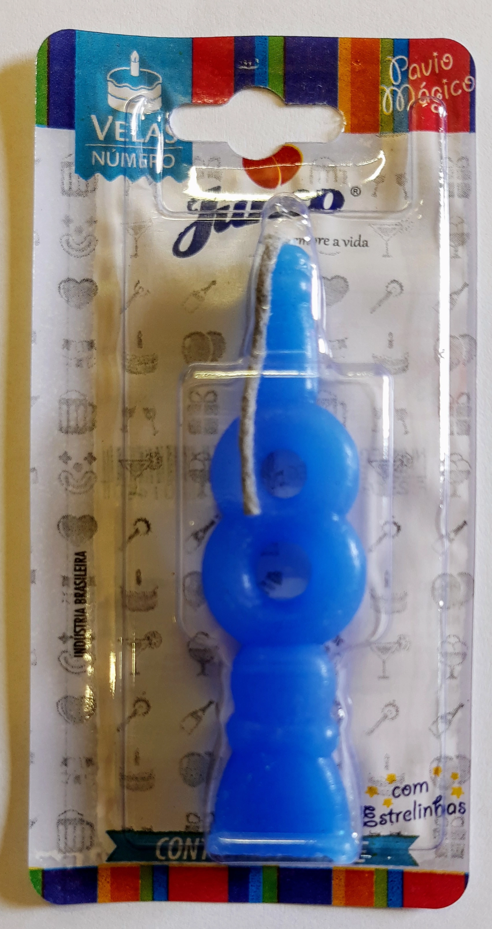 Vela Aniv N 8 Azul C/1 Junco